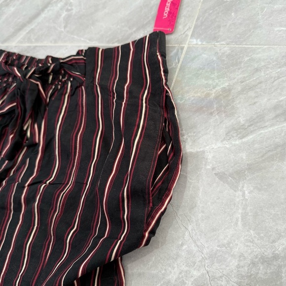 Women’s Xhiliration Target Striped Tie Front Pants Pockets Plus Size XXL - Picture 3 of 16